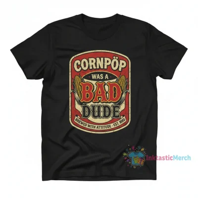 Cornpop Was A Bad Dude Brewed With Shirt | Premium Cotton Tee