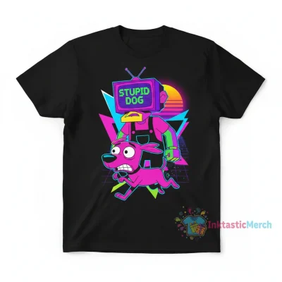 Cowardly Dog and Eustace Bagge Stupid Dog T-Shirt - Funny Cartoon Apparel