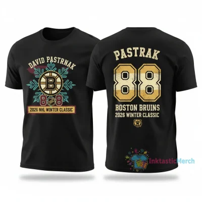 David Pastrnak 88 Boston Bruins 2026 NHL Winter Classic Two-Sided T-Shirt