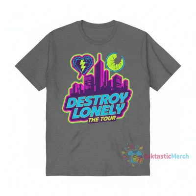 Destroy Lonely Tour T-Shirt | Men's Heavyweight Cotton | Sport Grey