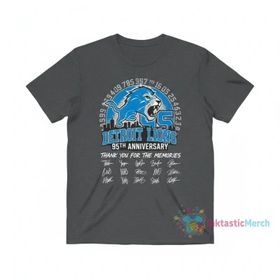 Detroit Lions 95th Anniversary Signatures T-Shirt: Thank You For The Memories
