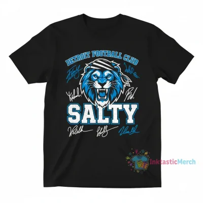 Detroit Lions Football 'Salty Signatures' Fan T-Shirt