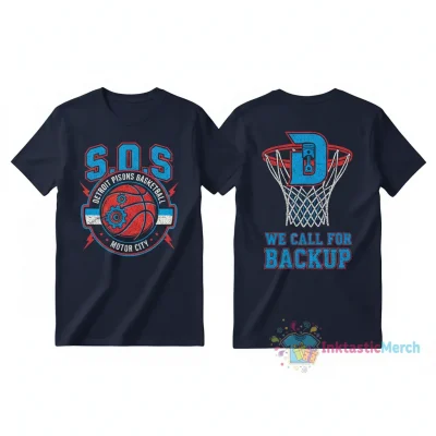 Detroit Pistons SOS Motor City 2-Sided Basketball Tee