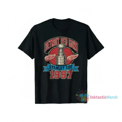 Detroit Red Wings 1997 Stanley Cup Champions Trophy T-Shirt