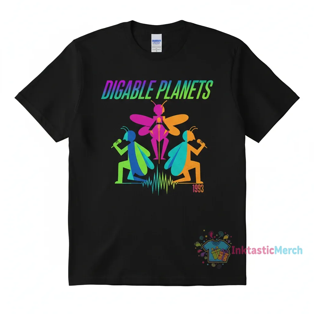Digable Planets Vintage Men's Heavyweight T-Shirt - Black, Size S 1 Digable Planets Vintage Men's Heavyweight T-Shirt - Black, Size S
