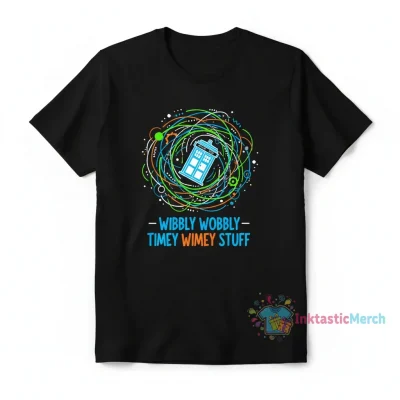 Doctor Who Wibbly Wobbly Timey Wimey Stuff T-Shirt - Men's Classic Fit, Black