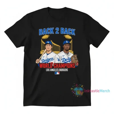 Dodgers Shohei Ohtani & Mookie Betts 'Back2Back' World Champions Shirt