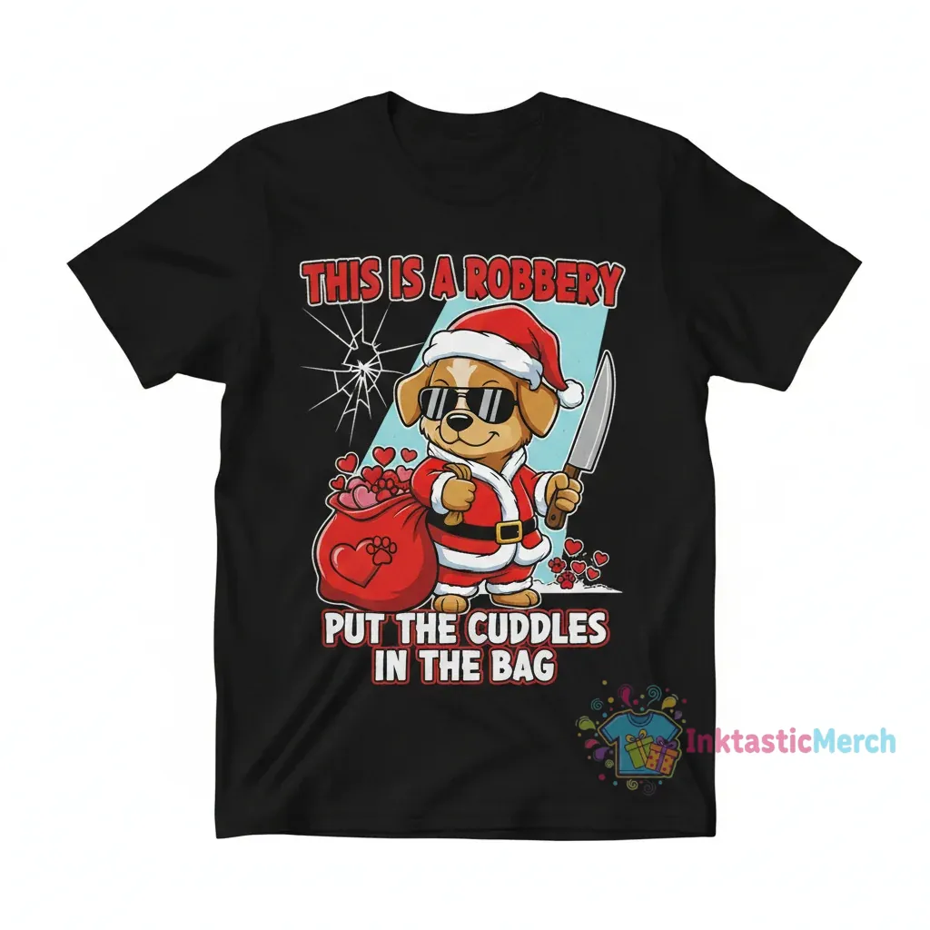 Dog Santa: Cuddles in the Bag Tee 1 Dog Santa: Cuddles in the Bag Tee