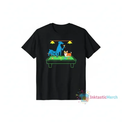 Dogs Playing Pool T-Shirts Men's Heavyweight T-shirt