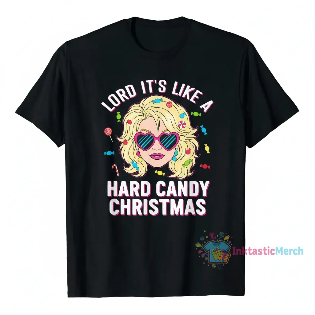 Dolly Parton 'Hard Candy Christmas' Heavyweight T-Shirt - Men's Small, Black 1 Dolly Parton 'Hard Candy Christmas' Heavyweight T-Shirt - Men's Small, Black