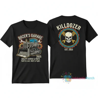 Dozer's Garage 2025 Killdozer: Premium Service & Parts - 2-Sided Tee