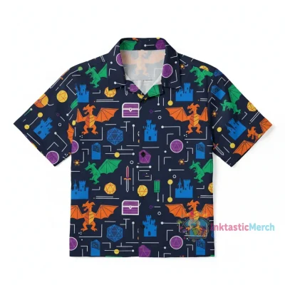 Dragon Adventure DnD Unisex Button-Up Shirt - Size S