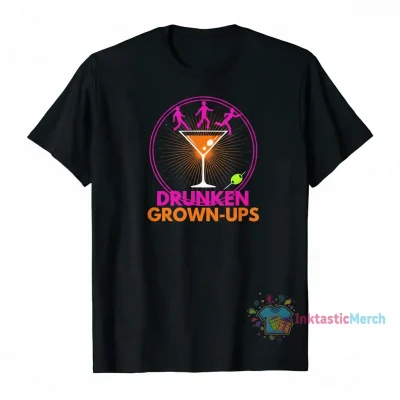 DRUNKEN GROWNUPS Men's Heavyweight T-Shirt - Black (S)