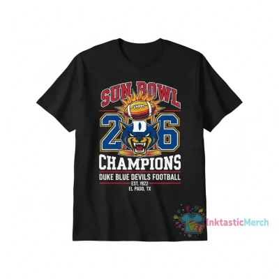 Duke Blue Devils ’26 Sun Bowl Champions Football Trophy Shirt