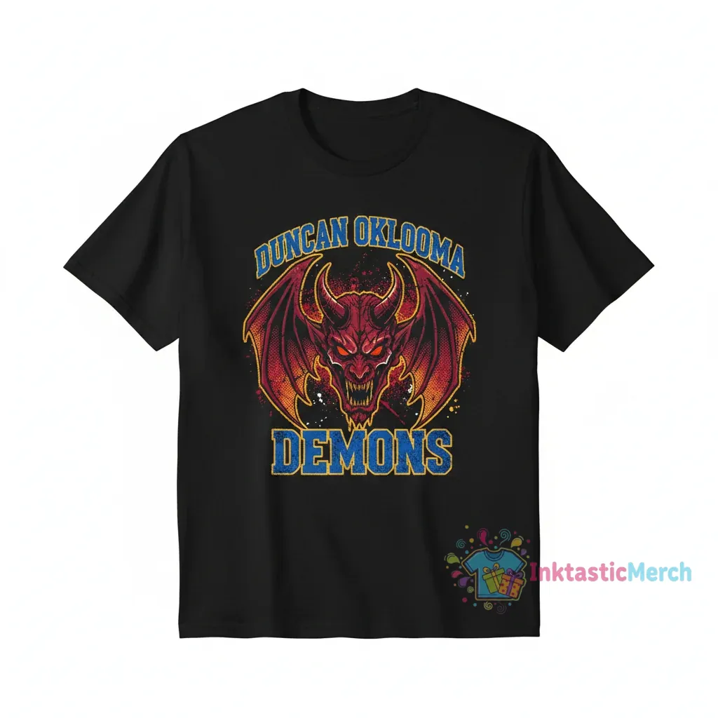 Duncan Demons High School Heavyweight T-Shirt - Youth XL Black 1 Duncan Demons High School Heavyweight T-Shirt - Youth XL Black