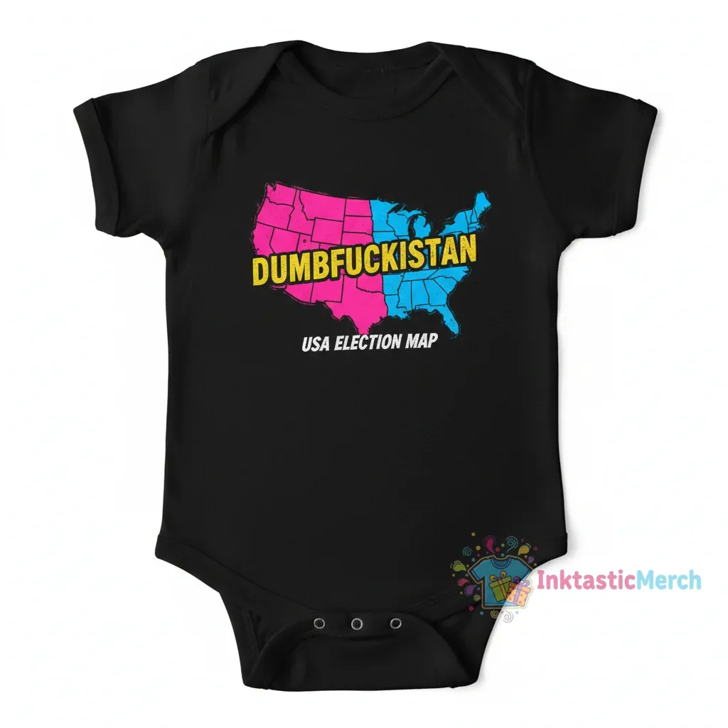 Election Map United States Of America Dumbfuckistan T-Shirt (2) Onesies Kids's Short Sleeve Onesie 12M Black 1 Election Map United States Of America Dumbfuckistan T-Shirt (2) Onesies Kids's Short Sleeve Onesie 12M Black