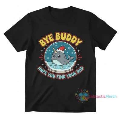 Elf Movie 'Bye Buddy' Men's Heavyweight T-Shirt - Black, Size S