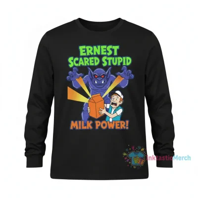 Ernest Scared Stupid Youth Long Sleeve XL Black Tee