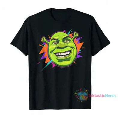 Shrek Meme T-Shirt: Black Heavyweight Tee for Men (Size S)