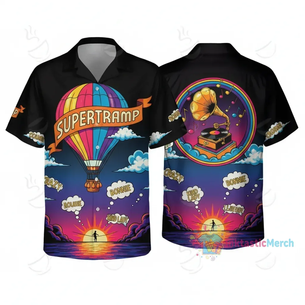 Supertramp Rock Band "Famous Last Words" Hawaiian Shirt - Kids' S 1 Supertramp Rock Band "Famous Last Words" Hawaiian Shirt - Kids' S