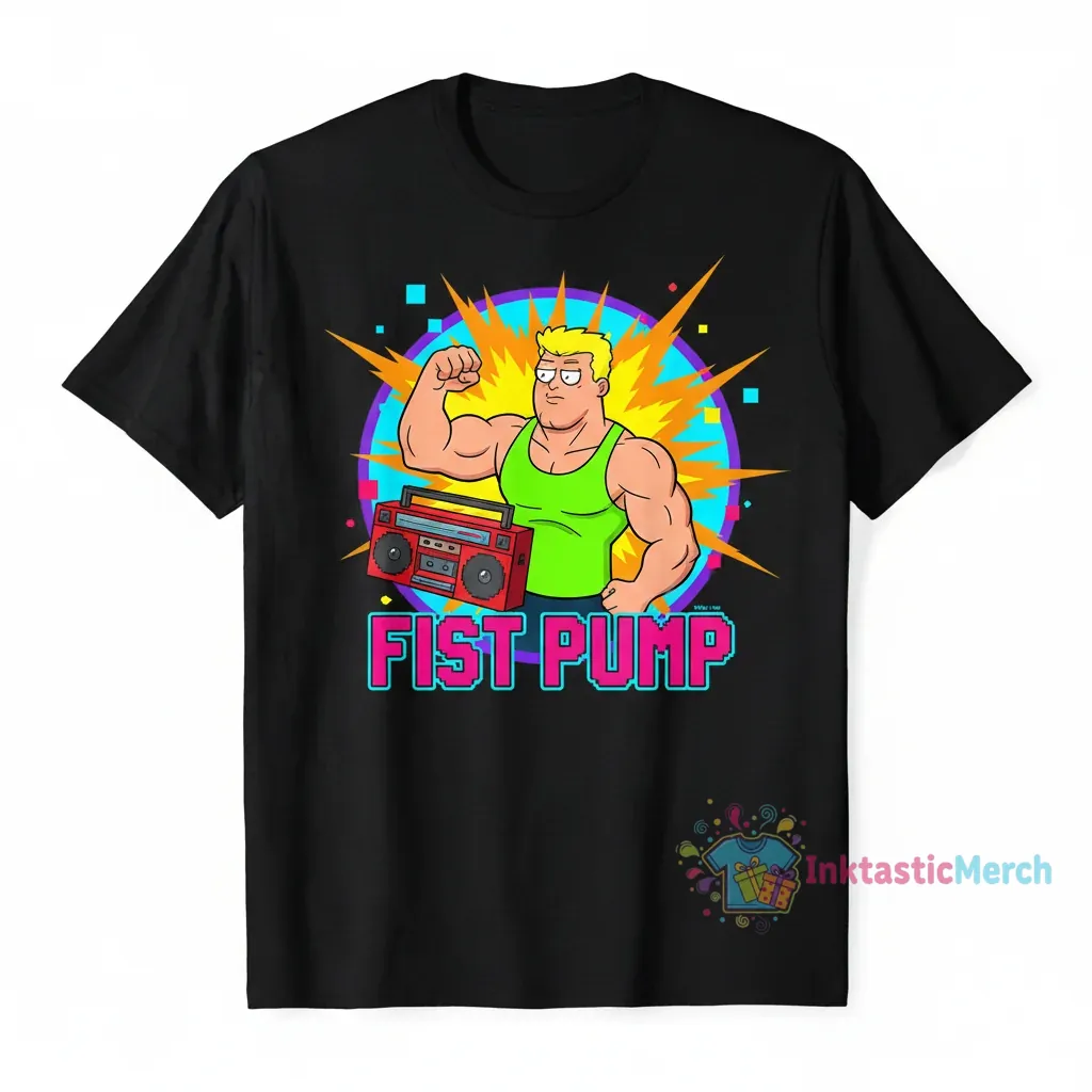 Fist Pump Regular Show T-Shirt - Men's Heavyweight Cotton - Black, Size S 1 Fist Pump Regular Show T-Shirt - Men's Heavyweight Cotton - Black, Size S