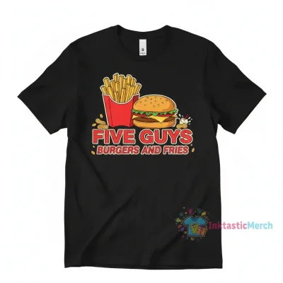 Five Guys Restaurant Men's Heavyweight T-Shirt - Black, Size S