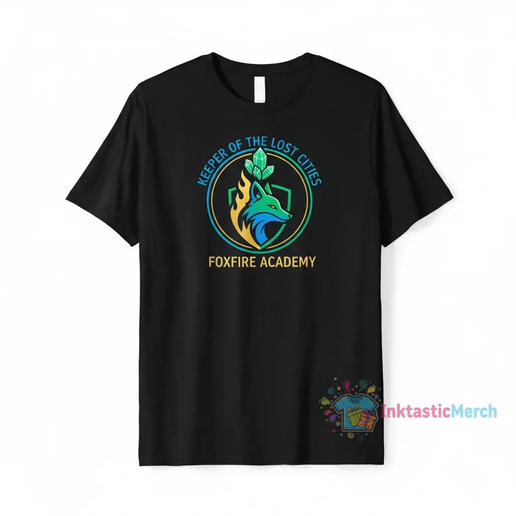 Foxfire Academy Blank Tee | Keeper Of The Lost Cities Collection | Men's Classic Fit Black 1 Foxfire Academy Blank Tee | Keeper Of The Lost Cities Collection | Men's Classic Fit Black