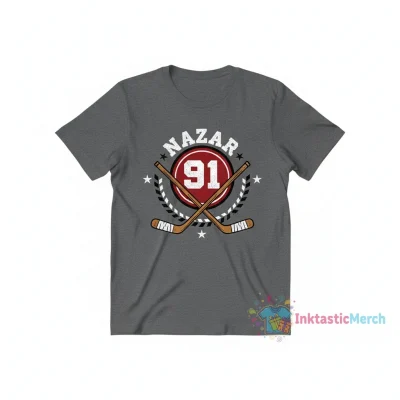 Frank Nazar 91 Chicago Blackhawks Hockey Sticks Tee