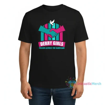 Derry Girls "Friends Across The Barricade" Heavyweight T-Shirt - Black, Size S