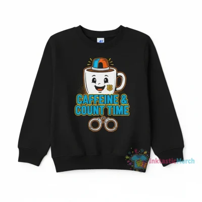 Correctional Officer Vibes: Kids' Crewneck Sweatshirt (4T, Black)