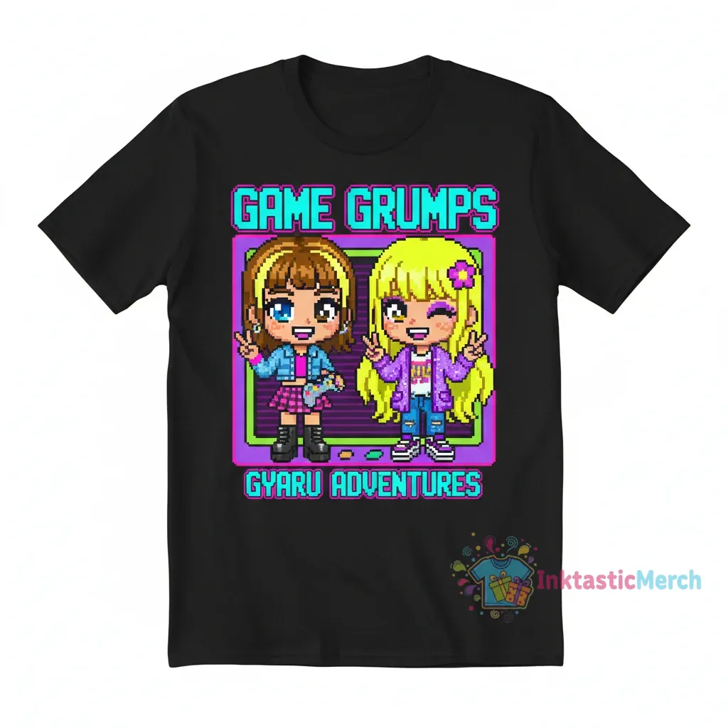 Game Grumps Game Gyaru T-Shirt - Youth XL Black 1 Game Grumps Game Gyaru T-Shirt - Youth XL Black