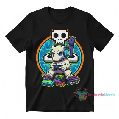 Gamer Cubone Pokémon T-Shirt - Anime Graphic Tee for Gamers