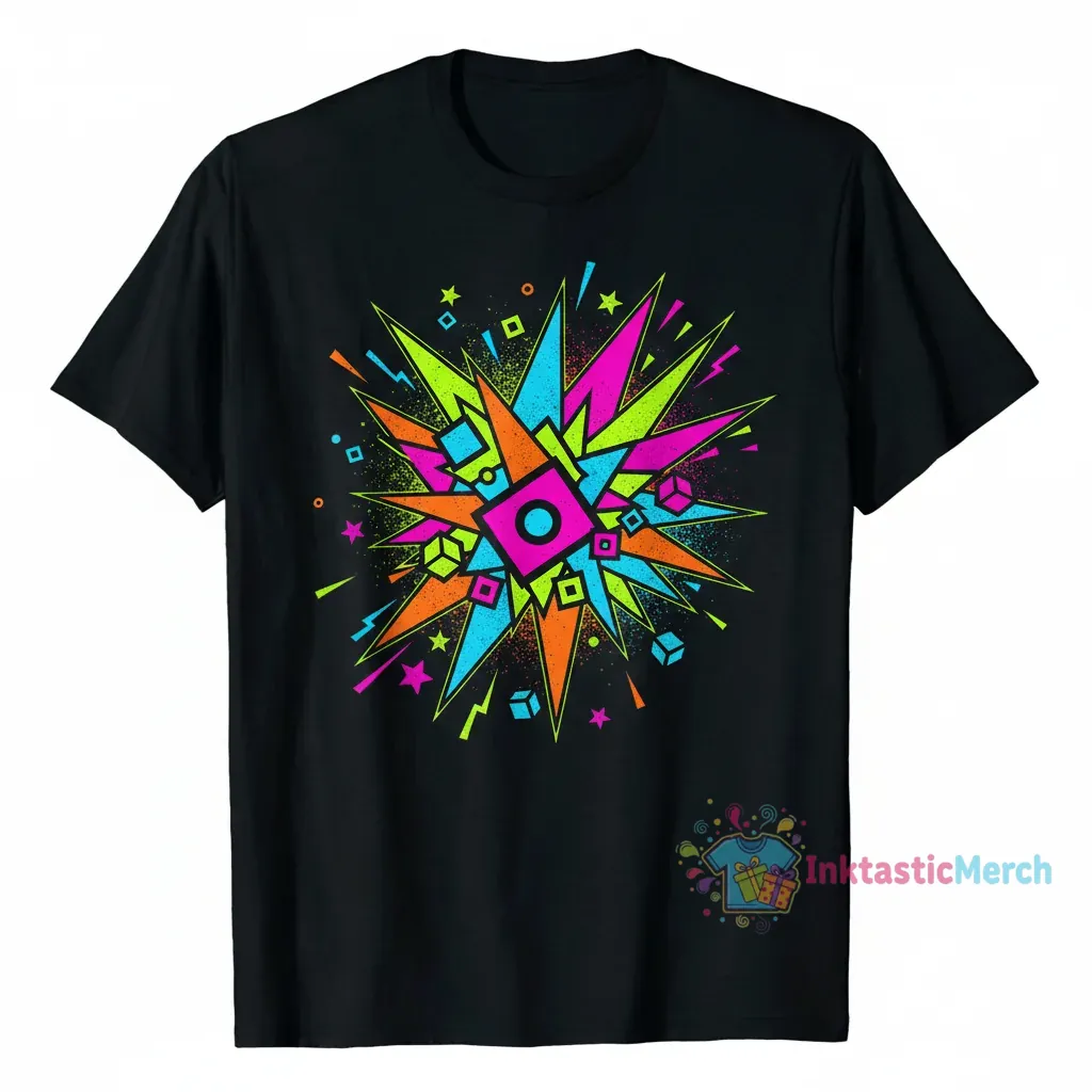 Geometry Dash Men's Heavyweight T-Shirt - Black, Size S 1 Geometry Dash Men's Heavyweight T-Shirt - Black, Size S