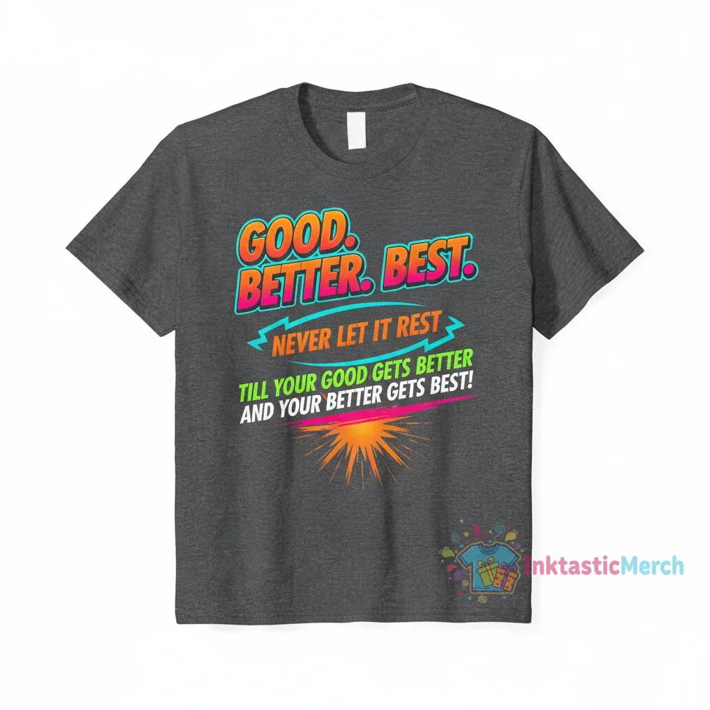 Good Better Best Motivational Quote T-Shirt | Never Rest Shirt 1 Good Better Best Motivational Quote T-Shirt | Never Rest Shirt