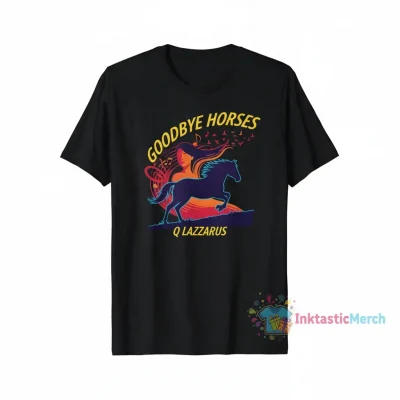 Q Lazzarus "Goodbye Horses" Men's Heavyweight Black T-Shirt - Size S