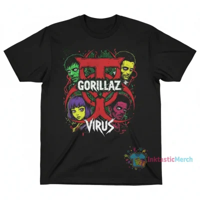 Gorillaz T-Virus Men's Heavyweight Black T-Shirt (Size S)