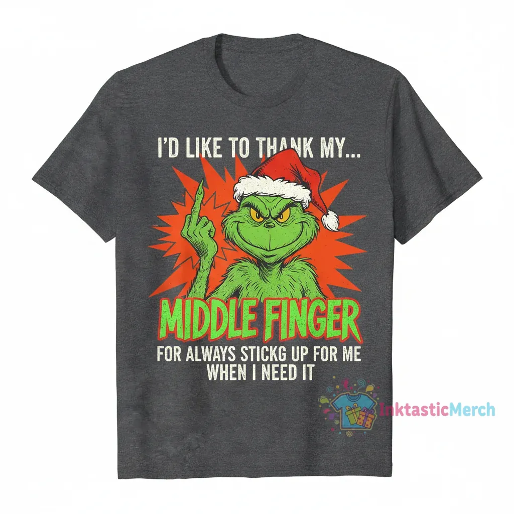Grinch: My Middle Finger Sticks Up For Me Shirt 1 Grinch: My Middle Finger Sticks Up For Me Shirt