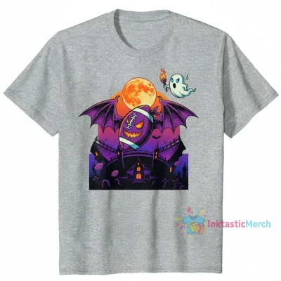 Halloween Football Bat Ghost Shirt - Spooky Season Apparel