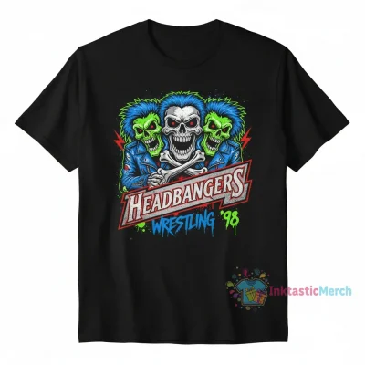 Headbangers Wrestling 1998 Men's Heavyweight T-Shirt - Black (Size S)