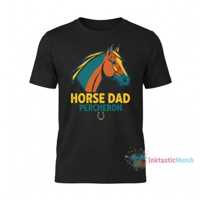 Percheron Horse Dad Tee - Black