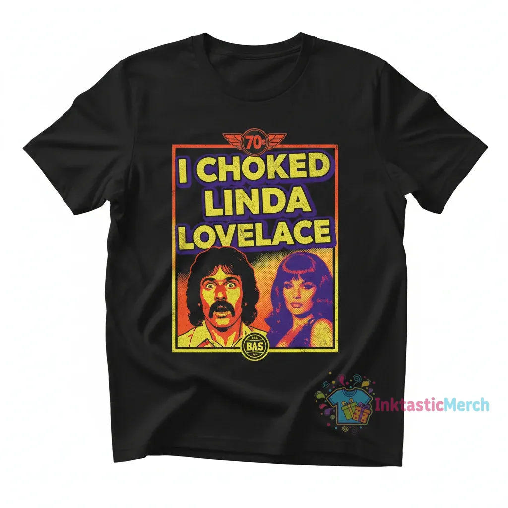 Joe Dirt 'I Choked Linda Lovelace' Retro Tee - Black (S) 1 Joe Dirt 'I Choked Linda Lovelace' Retro Tee - Black (S)