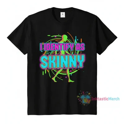 I Identify As Skinny Men's Heavyweight T-Shirt - Black, Size S