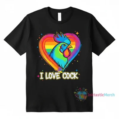I Love Cock Youth Heavyweight T-Shirt - XL Black