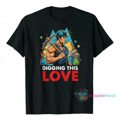 I Love Miners Heavyweight T-Shirt for Men - Black, Size S