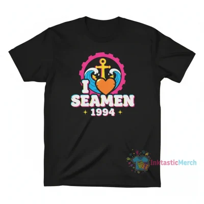 I Love Seamen: A 90s Graphic Tee with Heart