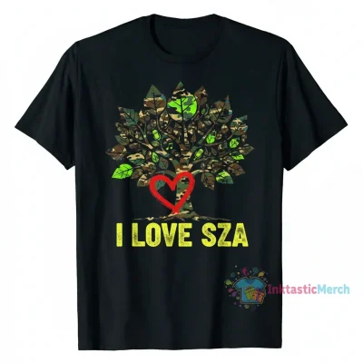 I Love Sza Tree Camo Leaf Unisex Classic 3D T-Shirt Design File