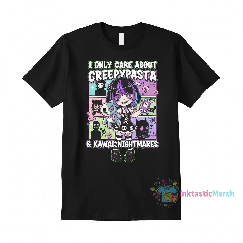 I Only Care About Creepypasta Girl Kawaii Anime Goth Girl T-Shirts Men's Heavyweight T-shirt S Black 1 I Only Care About Creepypasta Girl Kawaii Anime Goth Girl T-Shirts Men's Heavyweight T-shirt S Black