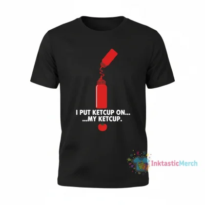 Men's Heavyweight T-Shirt: I Put Ketchup On My Ketchup, Black, Size S