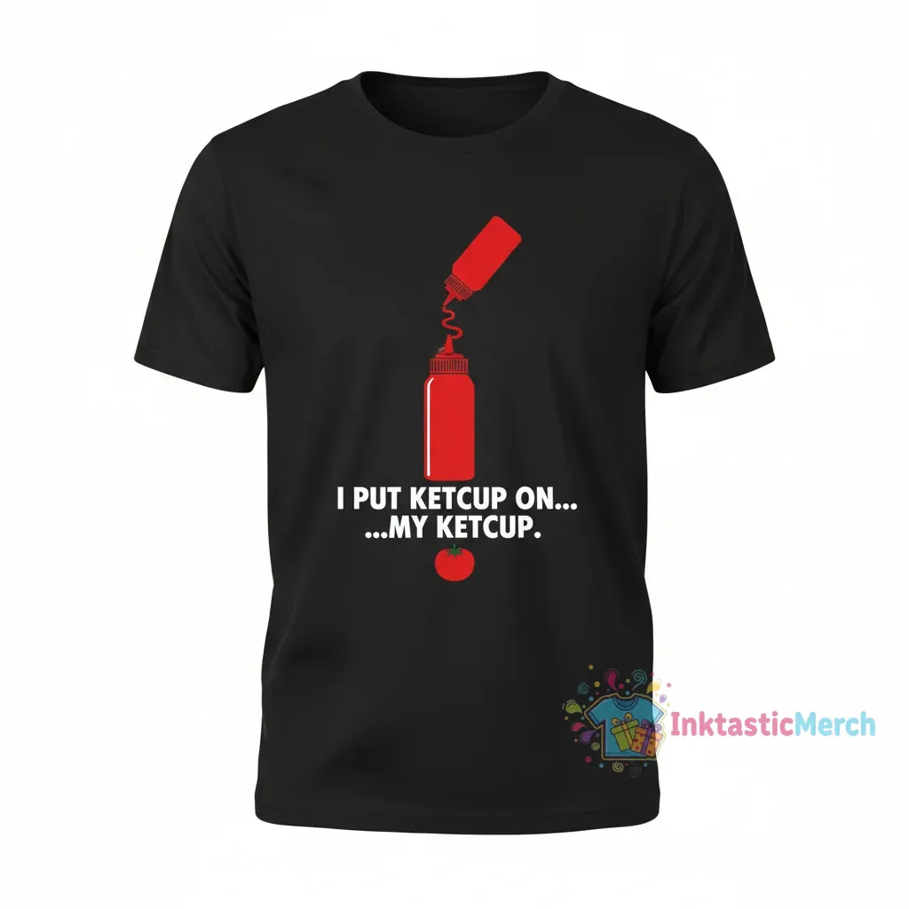 Men's Heavyweight T-Shirt: I Put Ketchup On My Ketchup, Black, Size S 1 Men's Heavyweight T-Shirt: I Put Ketchup On My Ketchup, Black, Size S