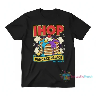 IHOP Men's Heavyweight Black T-Shirt - Size S - Classic Comfort & Durability